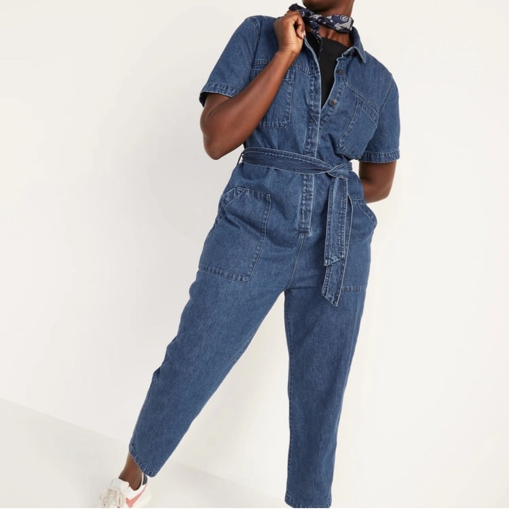Old Navy Jean/Denim Utility Boiler Jumpsuit